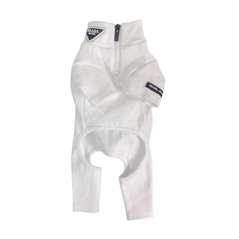 prada half zip four legged dog sweatsuit