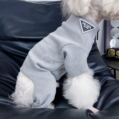 prada half zip four legged dog sweatsuit