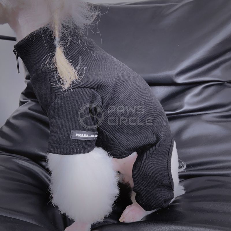 prada half zip four legged dog sweatsuit