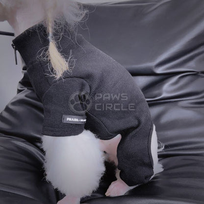 prada half zip four legged dog sweatsuit