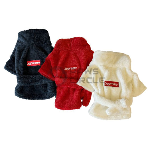 supreme box logo bath robe for dogs