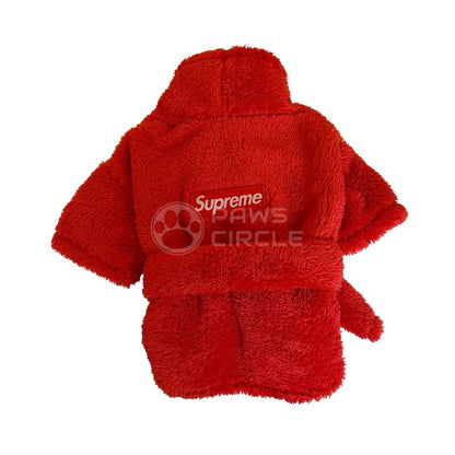supreme box logo bath robe for dogs