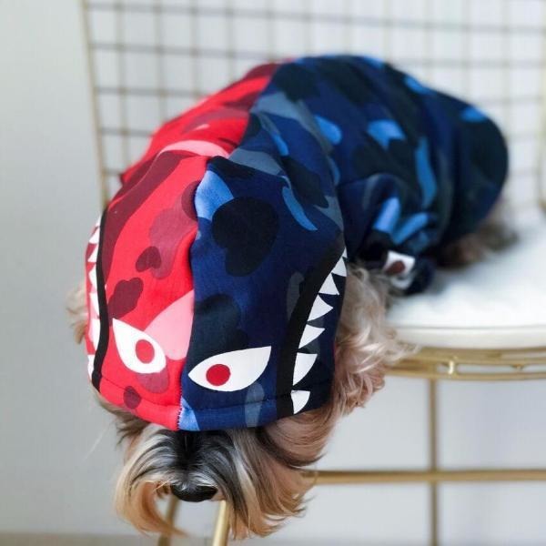 bape shark camo hoodie for dog