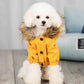 Winter dog jacket with button closure
