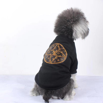 LV dog jumper with leather patch