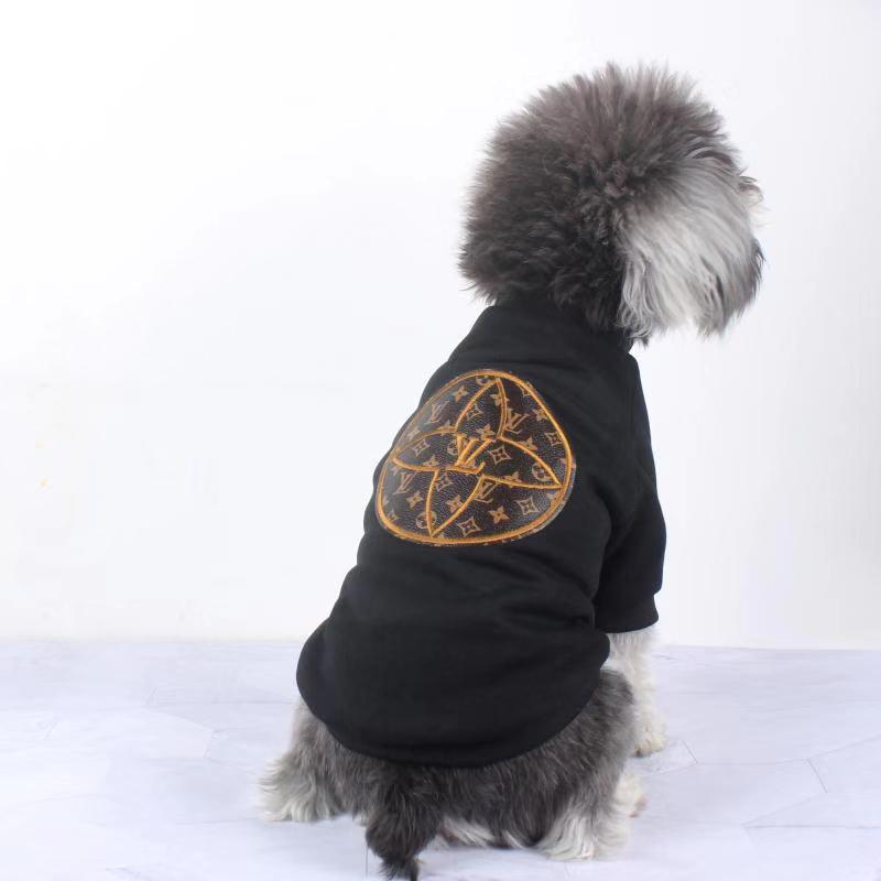 Louis Pup Circle Monogram Logo Sweater | Paws Circle | Designer Dogwear S / Black