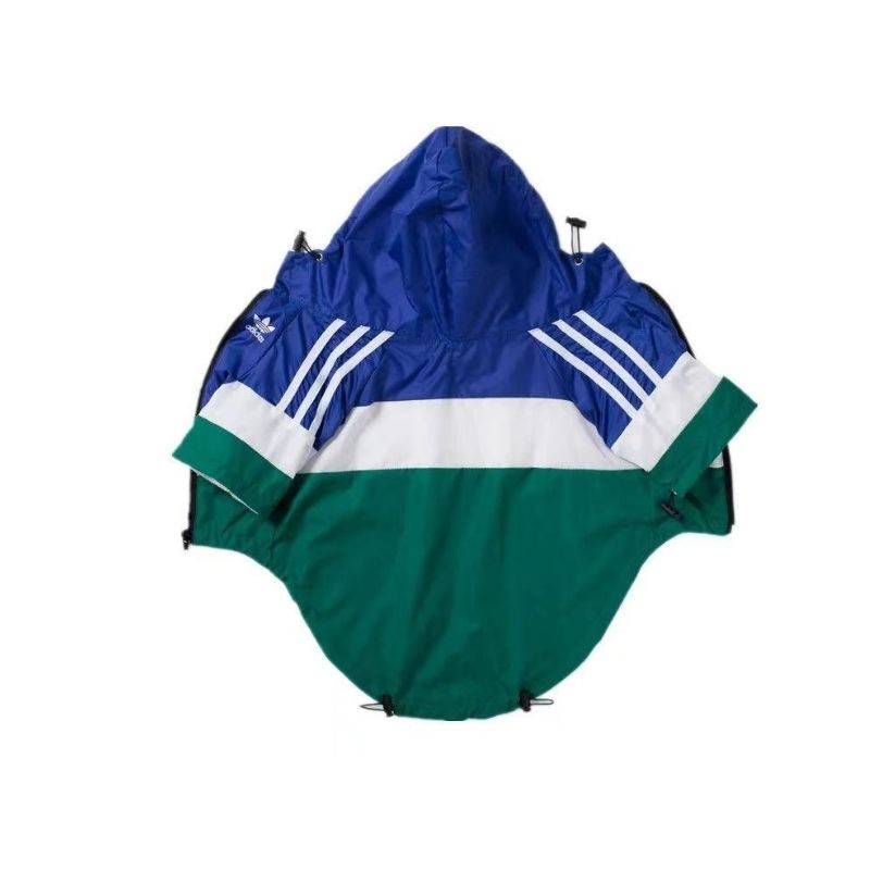 Vintage style blue and green adidas dog jacket