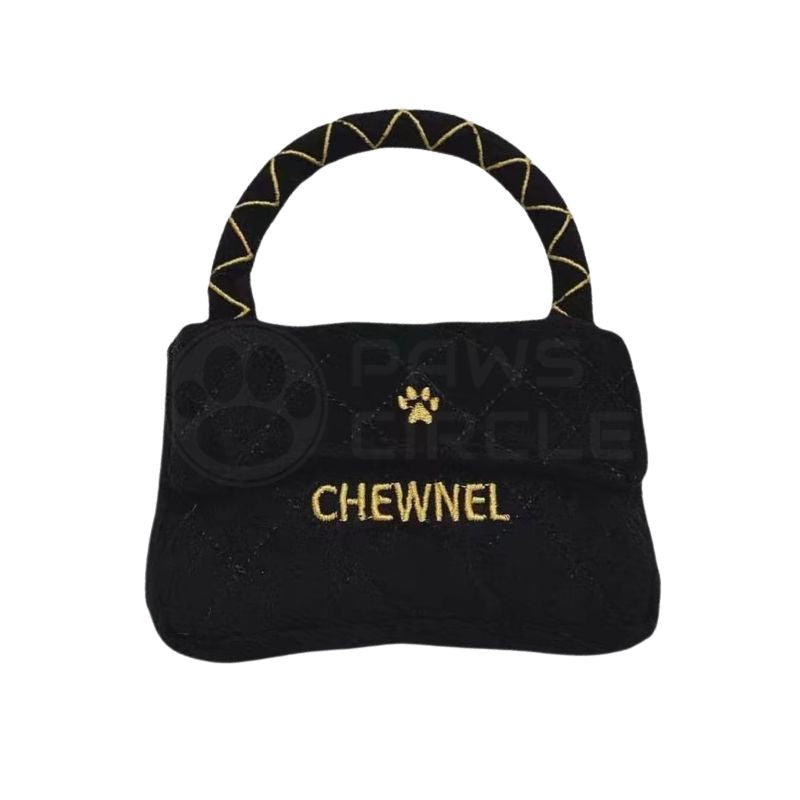 Chewnel Classique Black Handbag Plush Dog Toy