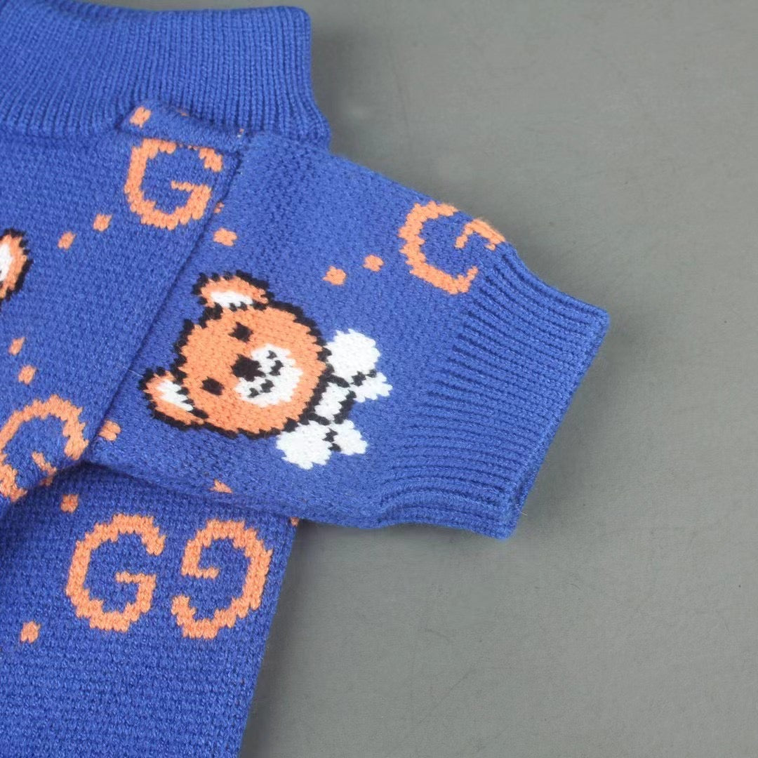 Gucci Dog Knit Sweater in Blue