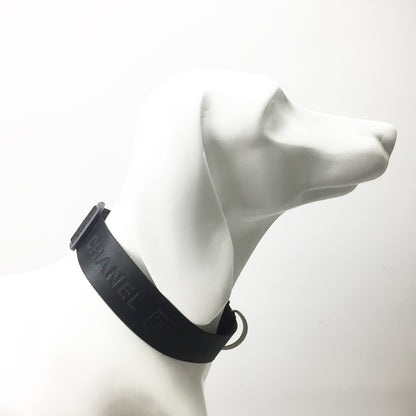 full black Chanel dog collar