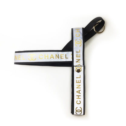 Chanel dog harness in white colour