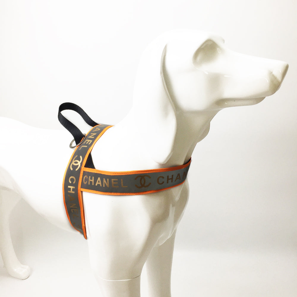 Chanel reflective dog harness 