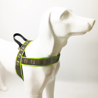 fendi reflective dog harness walking set