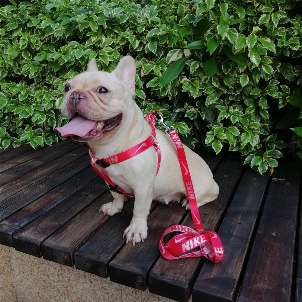 Nike dog harness and leash set in red
