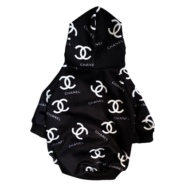 Chanel logo dog hoodie in black