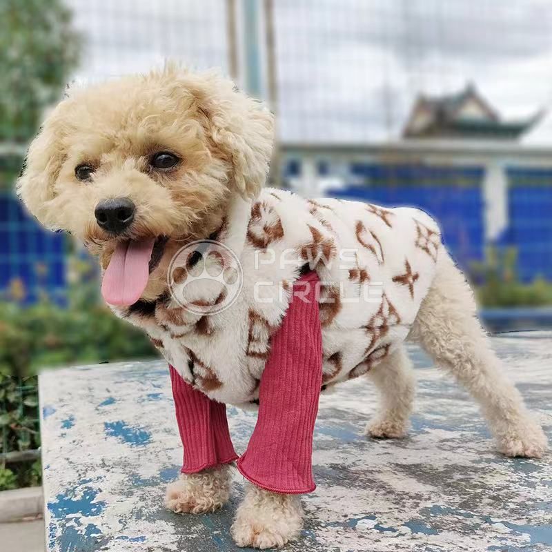 Louis Pup Reversible Fluffy Vest, Paws Circle