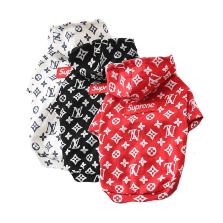 Pupreme Box Logo Monogram Hoodie | Paws Circle | Streetwear For Dog