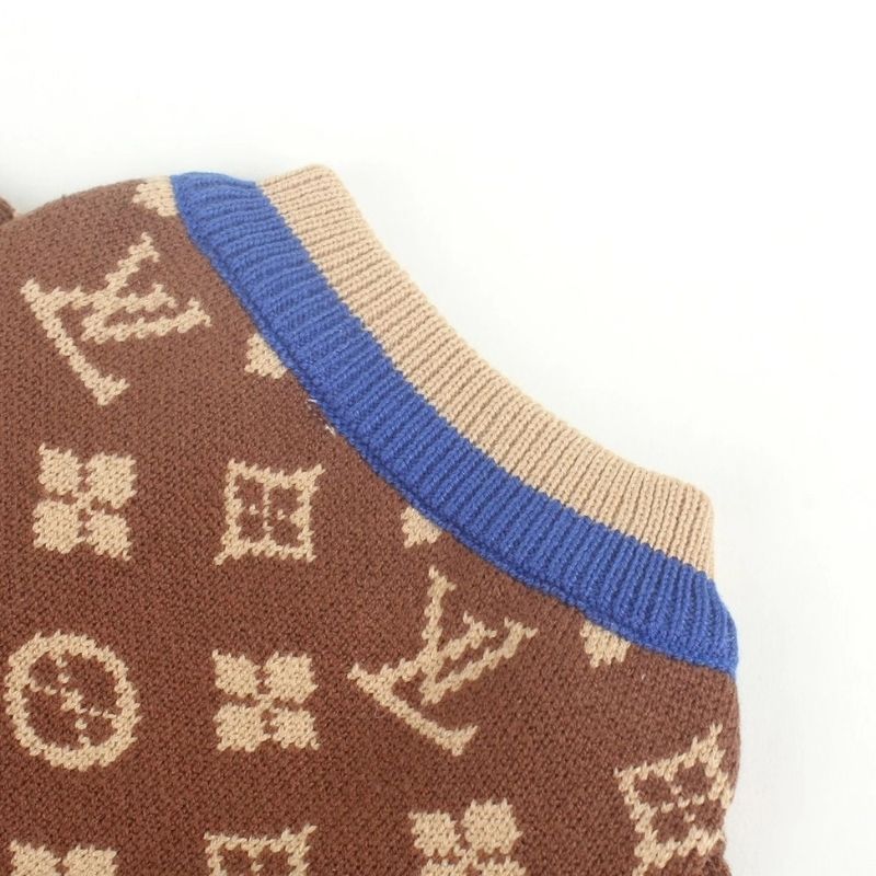 Louis Pup Monogram Knit Dog Sweater, Paws Circle
