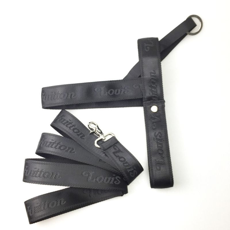 LV Humanmade dog harness and leash in black