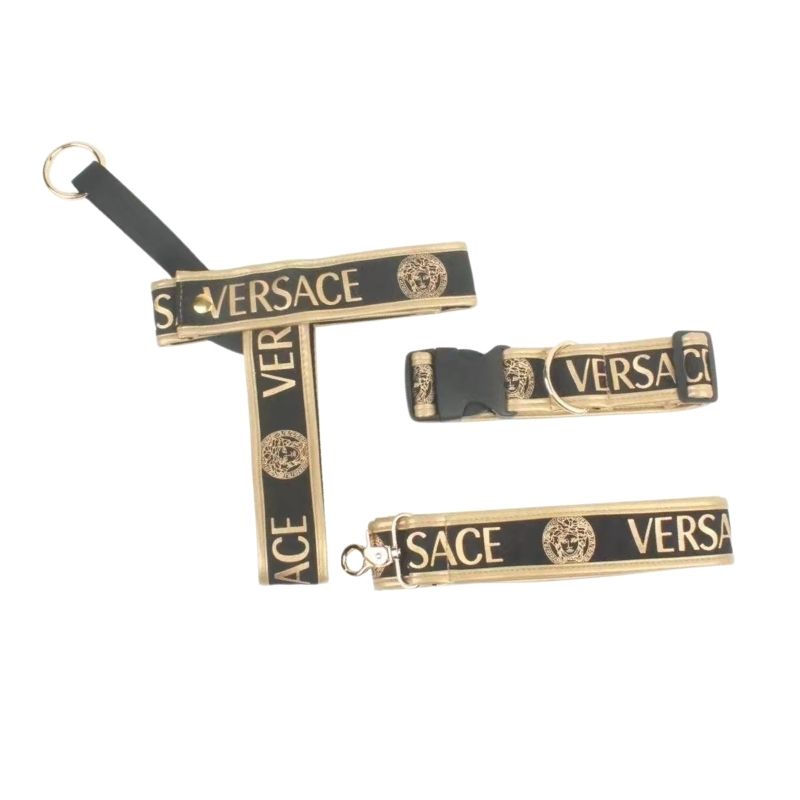 Versace Dog Harness, Collar & Leash Set