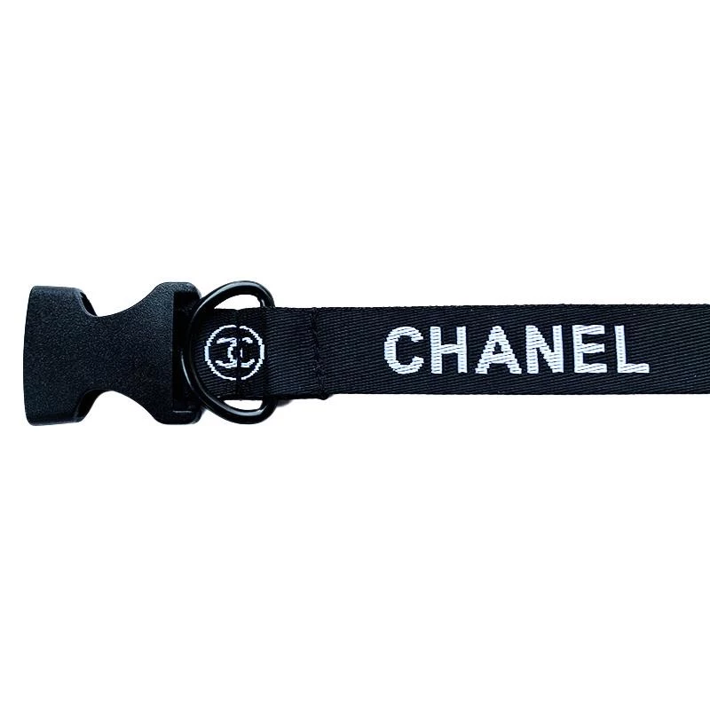 chanel dog leads in black