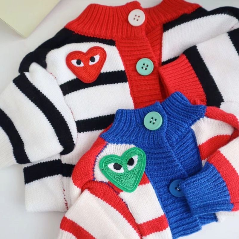 CDG Play Striped Cardigan | Paws Circle | Streetwear Dog Clothing