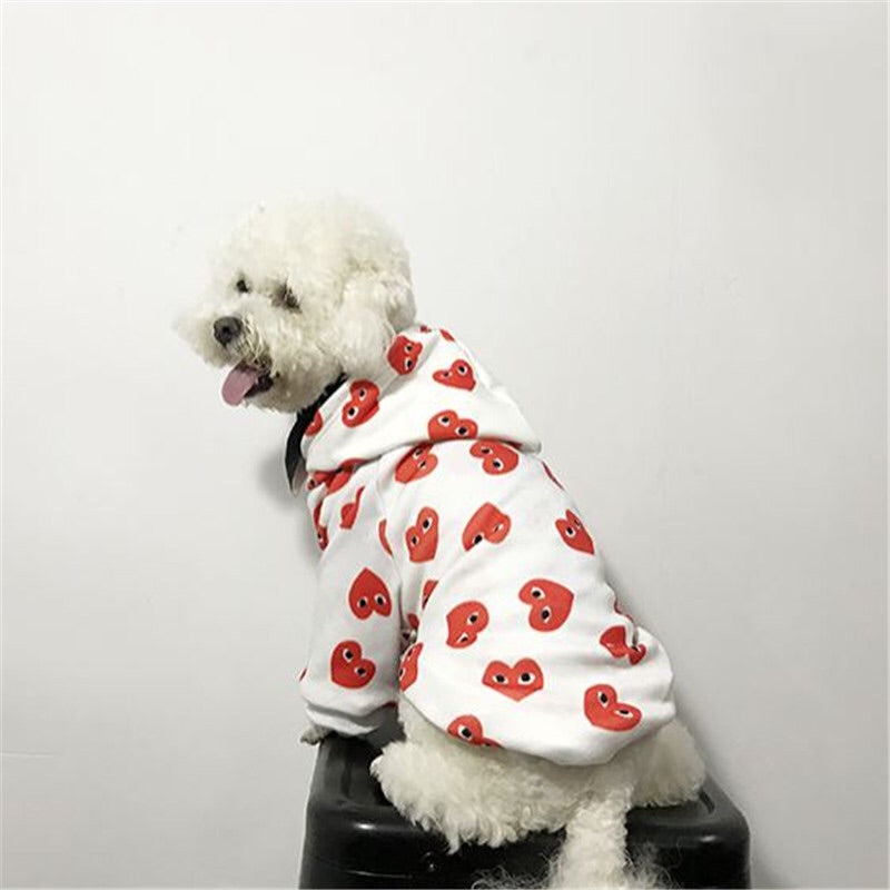 CDG Play dog hoodie in white colour
