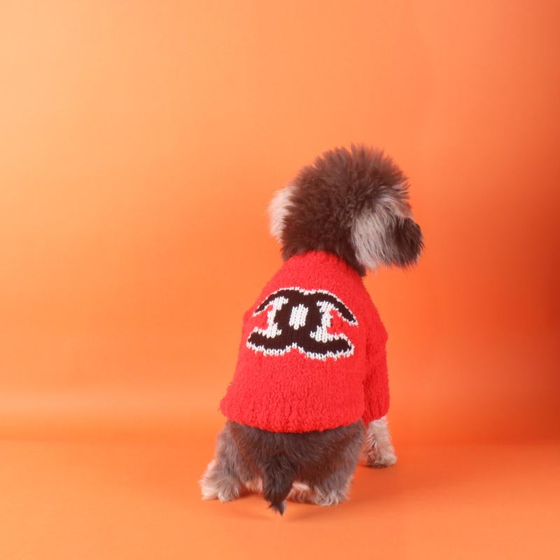 Luxury dog clothing in red colour