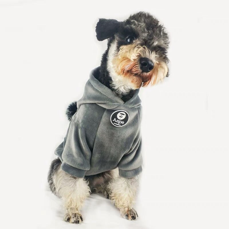 Grey Colour cozy dog hoodie