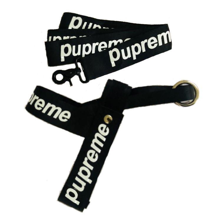 Supreme dog harness and leash black colour