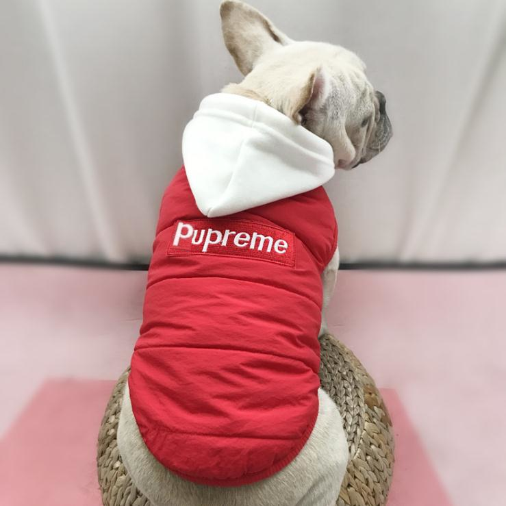 Pupreme Box Logo Sleeveless Hooded Down Jacket Paws Circle Dog