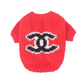 Chanel logo dog clothing in red