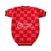 Monogram Dog Cardigan red colour