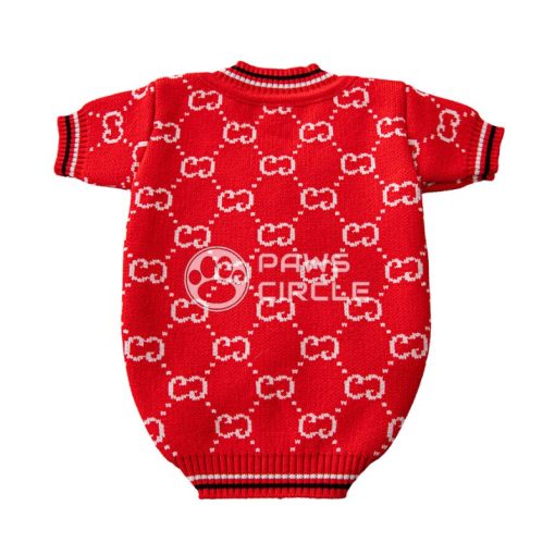 Monogram Dog Cardigan red colour