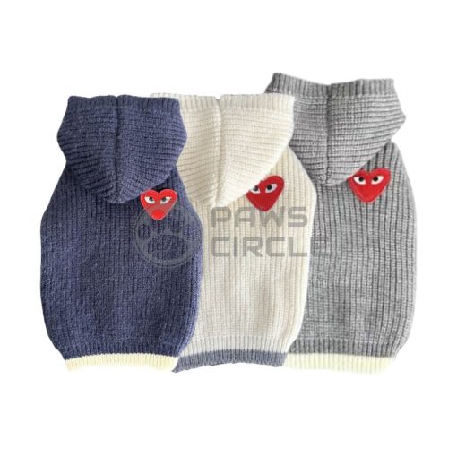 cdg play knit jacket for dog