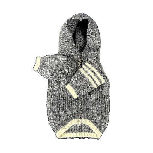 cdg play knit jacket for dog in grey colour