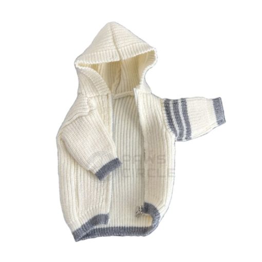 cdg play knit jacket for dog in beige colour