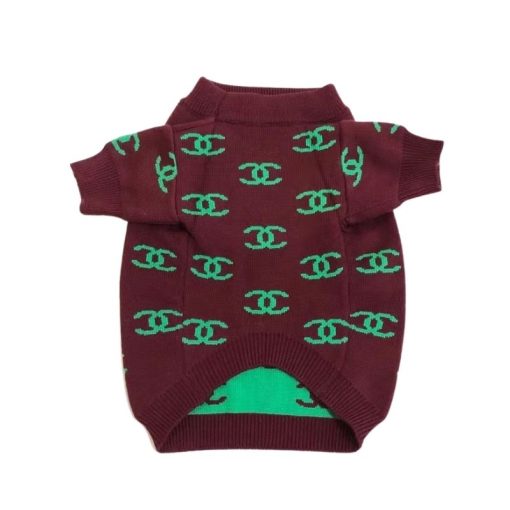 chanel monogram dog sweater
