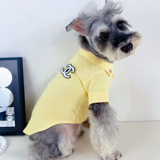 yellow chanel polo tee for dogs