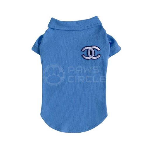 blue chanel polo tee for dogs