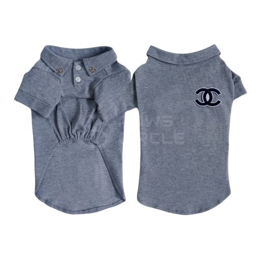 grey chanel polo tee for dogs