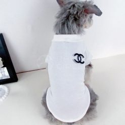 white chanel polo tee for dogs