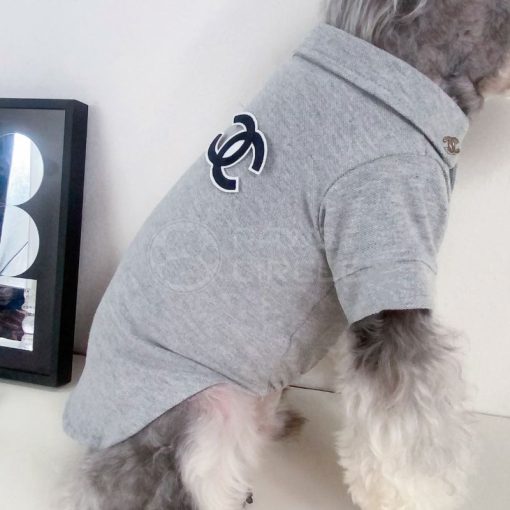 grey chanel polo tee for dogs