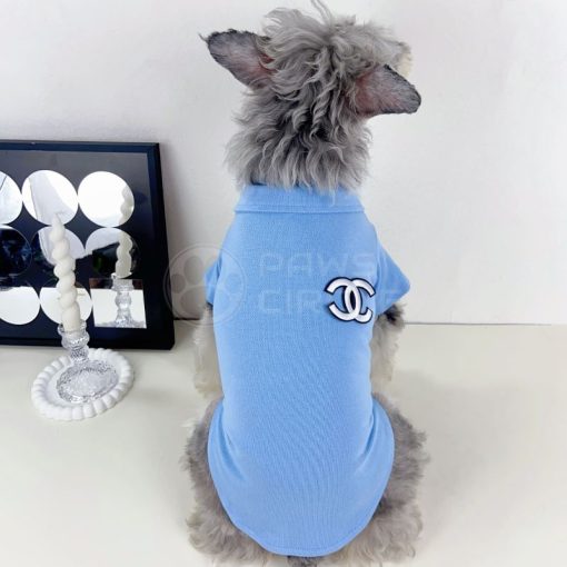 blue chanel polo tee for dogs