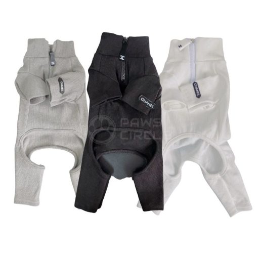 Chanel four legged dog sweatsuit