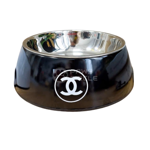 CHANEL DOG BOWL BLACK