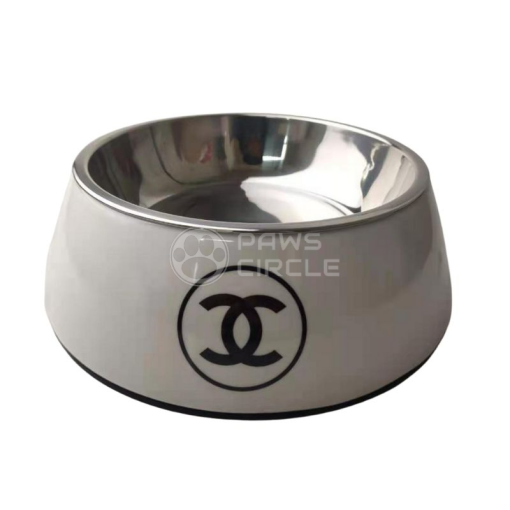 CHANEL DOG BOWL WHITE