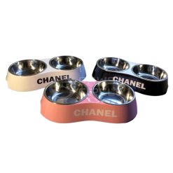 chanel dog feeding bowl