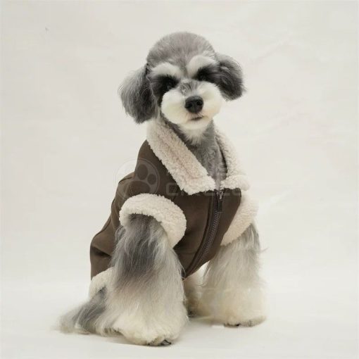 chanel mocha fleece vest for dogs