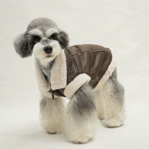chanel mocha fleece vest for dogs